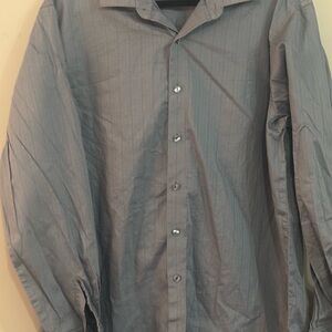 Kenneth Cole Men's Gray Casual Button-Down Shirt